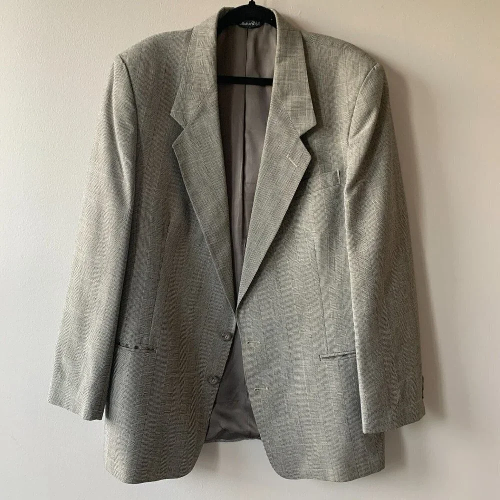 Vintage Levi's Exact Jacket‎ Men's Size 44L Blazer Checked Sport Coat 561M USA